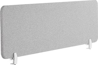Beliani Panel Separador Gris Claro 160 X 40 Cm Poli&eacute;ster Pet Pantalla Ac&uacute;stica Oficina Wally