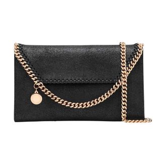 Stella McCartney Stella McCartney, Clutches, female, Black, Size: ONE SIZE Falabella Wallet W/Chain Bag
