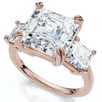 Pompeii3 Certified 6Ct Asscher Cut Diamond Engagement Ring 14k Gold Lab Grown