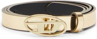 Diesel Oval D Buckle Metallic Belt in Bronze at Nordstrom, Size 90