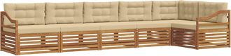 vidaXL Conjunto De Sof&aacute;s De Exterior 6 Uds. Natural Y Beige Vidaxl