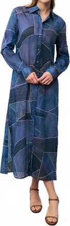 0039 Italy Taya Long Sleeve Button Down Dress In Navy