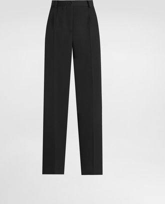 Dolce & Gabbana Wool Gabardine Trousers - Woman Black 38