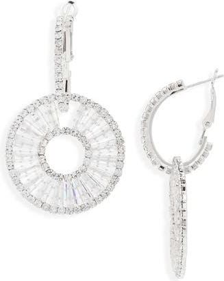Tasha Circle Drop Earrings in Silver/cz at Nordstrom Rack