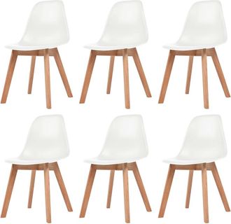 vidaXL Sillas De Comedor 6 Unidades Pl&aacute;stico Blanco Vidaxl
