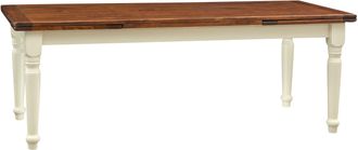 Biscottini International Biscottini - Mesa De Estilo Country Extensible De Madera Maciza De Tilo Armaz&oacute;n Blanco Envejecido Plan Con Efecto Nogal 220 X100 X80 Cm