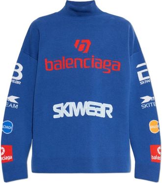 Balenciaga Heren, Truien, Blauw, Maat: L Wol