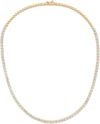 The Diamond Store 10.00ct Lab Diamond Tennis Necklace 3/4 Set in 9K Yellow Gold G/VS