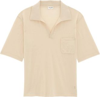 Saint Laurent Cassandre Polo Wool Shirt, Size Large