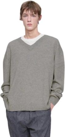 A.P.C. Dany Sweater - Heren - V-hals truien - Grijs - L - Wol - Truien & Vesten