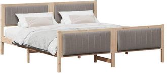 vidaXL Estructura De Cama Con Cabecera Marr&oacute;n Y Taupe 180 X 200 Cm Vidaxl