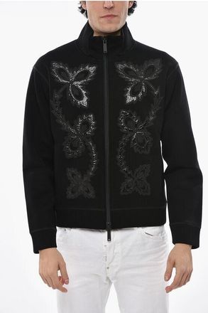Dsquared2 Mock Neck Full-Zip Sweatshirt with Embroideries size M