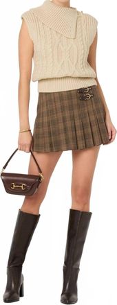 Astr Kirstin Sleeveless Cable Knit Sweater In Cream