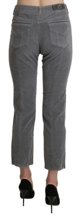 Ermanno Scervino Womens Cotton Stretch Cropped Trousers Gray Elastane