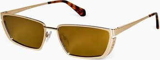 Off-white Mens Richfield Rectangle Full Rim Sunglasses - Gold - Size: ONE size