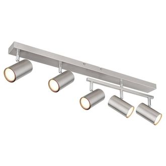 Netlighting Robby Ceiling Spotlight Bar Nickel Matt 5x GU10 in Grey