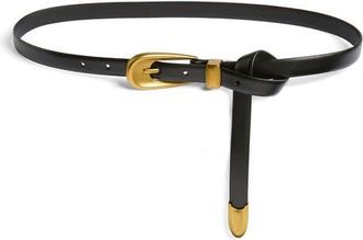 Treasure & Bond Olivia Leather Tie Belt in Black at Nordstrom, Size X-Small