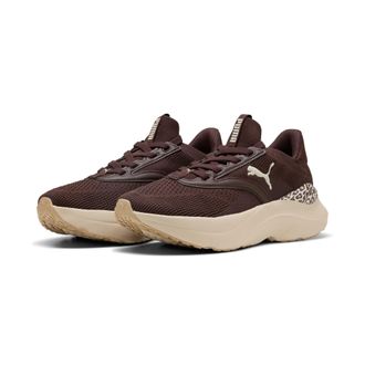 Puma Fitnessschuh PUMA SOFTRIDE MAYVE ANIMAL WNS, Damen, Gr. 37,5, chocolate braun, alpine snow, sand dune, Textil, Schuhe Fitnessschuh