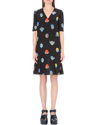 Stella McCartney Superhero Print Silk Dress Size S