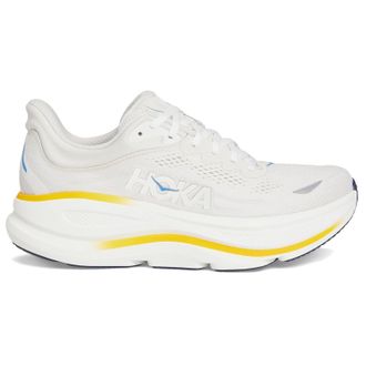 Hoka One One Hoka Bondi 9 Textile Synthetic Womens Running Trainers - White Grout - Size:UK 7.5