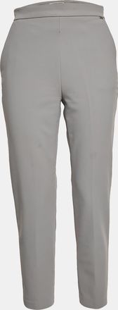 Elisabetta Franchi Grey Crepe Straight Fit Trousers