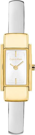 Calvin Klein Womens Geometric Case Rounded Bangle Watch - Metallic