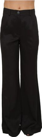 Nenette Wijde broek - Dames - Wijde Broeken - Zwart - XS - Linnen - Broeken