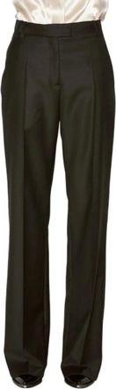 Barbara Bui Zwarte Rechte Wijde Pijp Wol Kasjmier Broek - Dames - Wijde Broeken - Zwart - XS - Wol - Broeken