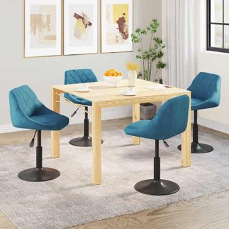 vidaXL Vidaxl - Sillas De Comedor Giratorias 4 Unidades Terciopelo Azul