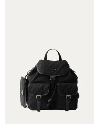 Prada Vela Medium Quilted Re-Nylon Backpack
