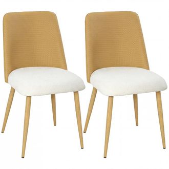 HOMCOM Sillas de comedor 47.5x57x84 cm marr&oacute;n y beige