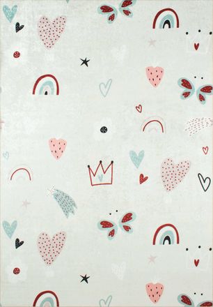 Nazar Rugs Alfombra infantil con estampado de mariposas 160x230