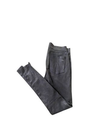 Rag & Bone Grey Stretch Leather Trousers Size 26/66