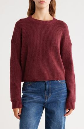 Abound Cozy Crew Pullover Sweater in Burgundy Tannin at Nordstrom Rack, Size X-Small