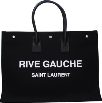 Saint Laurent Herrens Rive Gauche Handtasche aus schwarzem Stoff