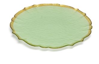 Classic Touch Set of 4 Alabaster Green Dinner Plates-11D