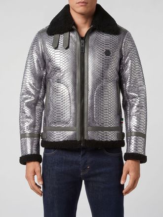 Philipp Plein Giacca di pelle di serpente