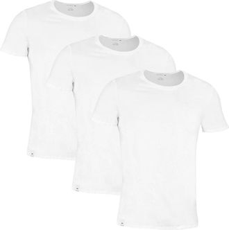 Lacoste Mens TH3451 T-Shirt, White, M (Pack of 3), White, M