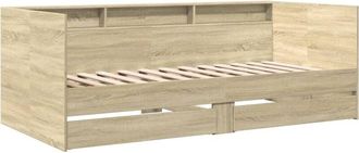 vidaXL Sof&aacute; Cama Con Cajones Sin Colch&oacute;n Roble Sonoma 90x200 Cm Vidaxl