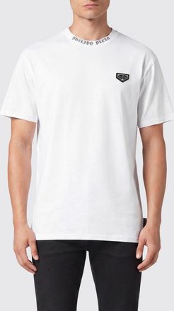 Philipp Plein T-shirt in cotone con placca logo metallica applicata sul petto
