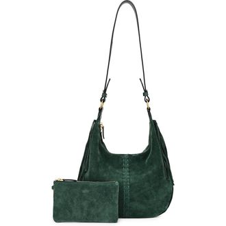 OLD TREND Hydrangea Genuine Leather Suede Heritage Shoulder Bag in Kale at Nordstrom