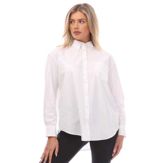 GANT Dames/Dames Katoen Popeline Shirt Met Lange Mouwen (Wit)