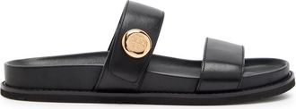 Tory Burch Romy Sport Leather Sliders - Black - 11 (IT41.5 / UK8.5)
