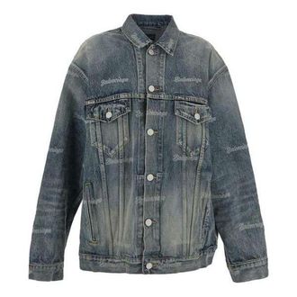 Balenciaga (WMNS) Balenciaga Denim Jacket Blue 745037TNW014012