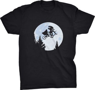 Generic ET Xenomorph Alien Crossover T-shirt (BLACK, 4XL)