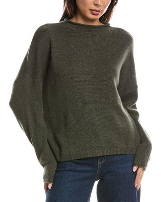 Fort&eacute; Cashmere Slouchy Roll Trim Cashmere Pullover