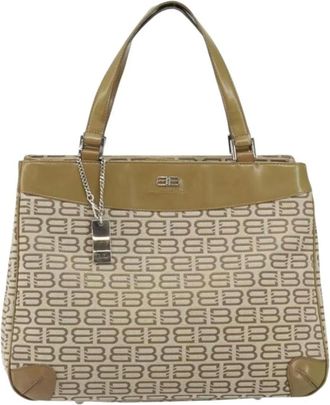 Balenciaga Pre-owned Handbags, female, Beige, Size: ONE SIZE Pre-owned Vintage Monogram Canvas Tote Bag