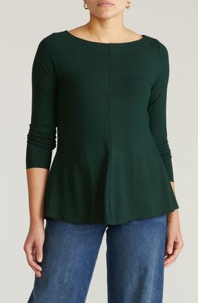Universal Standard Cassandra Long Sleeve Jersey Top in Scarab Green at Nordstrom, Size Xl