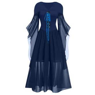 Generic Halloween Dresses for Women Plus Size Cold Shoulder Sleeve Lace Up Dress Womens Novelty Dresses Plus Size Swing Wedding Guest Work Club Party Evening 