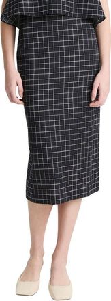Vince Trellis Plaid Pencil Skirt in Black/Cream at Nordstrom Rack, Size 16 (Similar To 14W-16W)